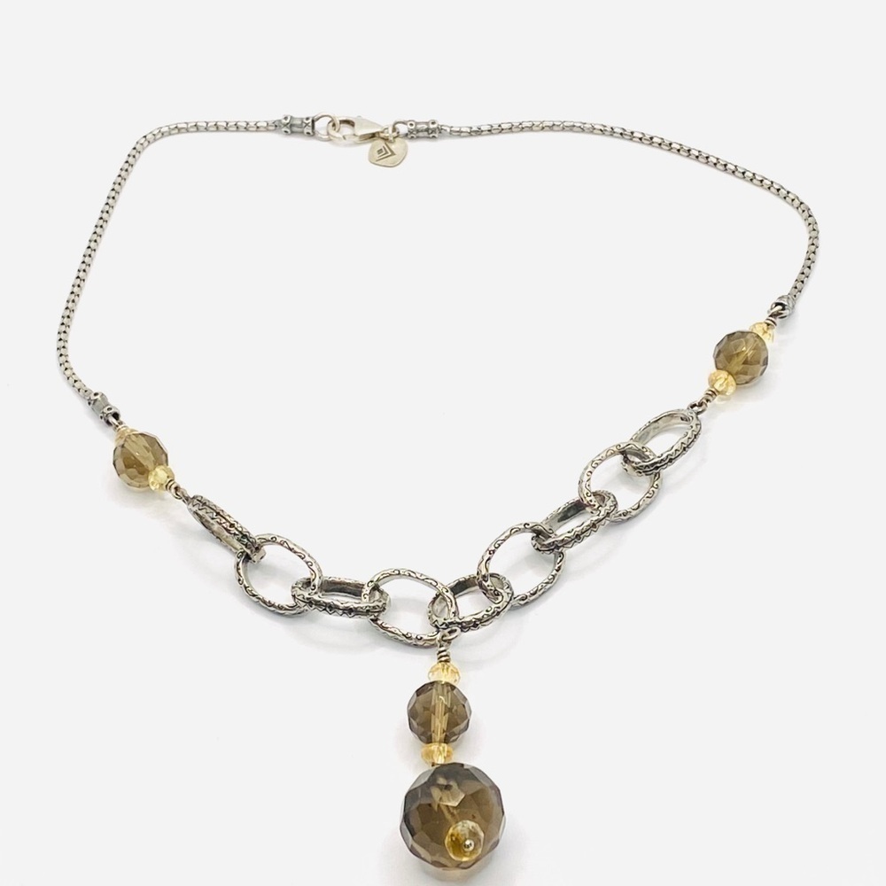 Silpada 925 Sterling Smoky Quartz Citrine